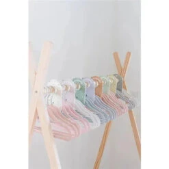 3 Sprouts - 15Pk Baby Velvet Hangers, Cream -Macro Baby Store 3 sprouts 15pk baby velvet hangers cream image 7