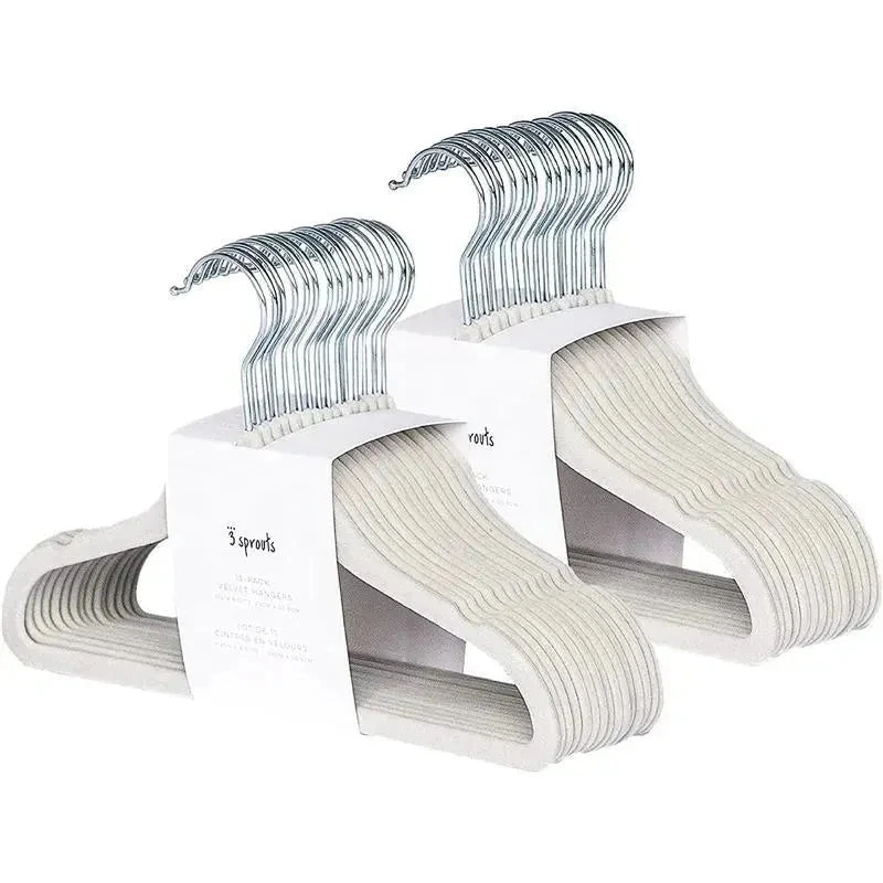 3 Sprouts - 15Pk Baby Velvet Hangers, Gray 3 3 Sprouts - 15Pk Baby Velvet Hangers, Gray