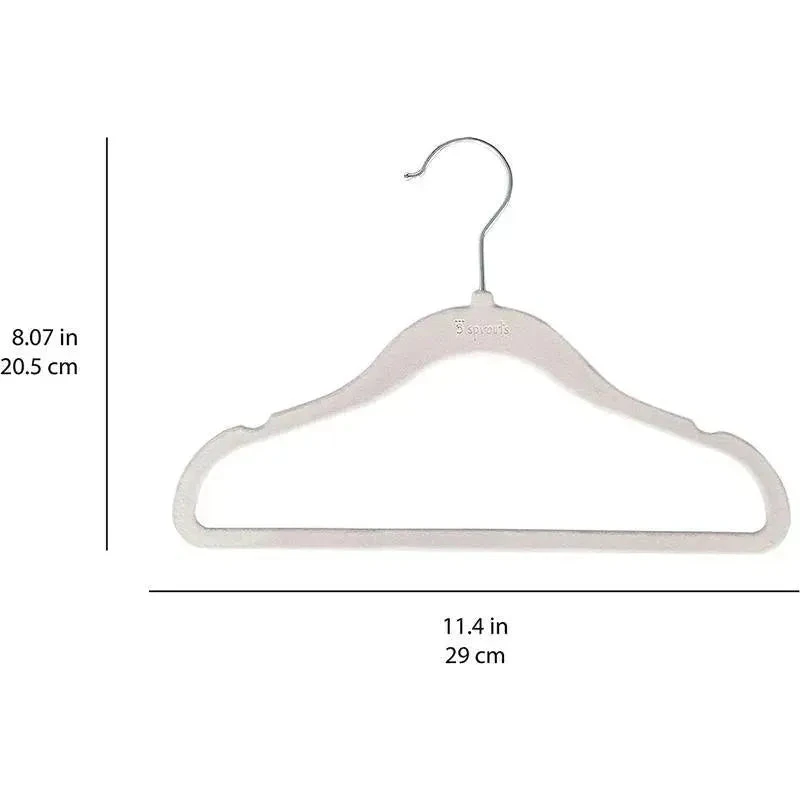 3 Sprouts - 15Pk Baby Velvet Hangers, Gray 4 3 Sprouts - 15Pk Baby Velvet Hangers, Gray - Image 2