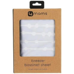 4 Moms - Breeze Waterproof Fabric Bassinet Sheet, Grey -Macro Baby Store 4 moms breeze plus waterproof bassinet sheet grey image 5