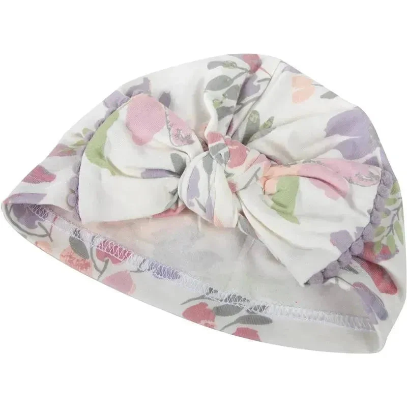 A.D Sutton - Baby Cotton Swaddle Blanket Wrap With Headband Or Hat Set, Lilac Flower 5 A.D Sutton - Baby Cotton Swaddle Blanket Wrap With Headband Or Hat Set, Lilac Flower - Image 3