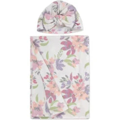 A.D Sutton - Baby Cotton Swaddle Blanket Wrap With Headband Or Hat Set, Lilac Flower 10 A.D Sutton - Baby Cotton Swaddle Blanket Wrap With Headband Or Hat Set, Lilac Flower -Macro Baby Store a d sutton baby cotton swaddle blanket wrap with headband or hat set lilac flower image 4