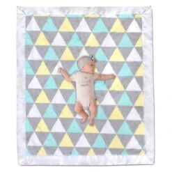 A.D. Sutton - Plush Unisex Triangle Print Blanket With Satin Trim Multi 13 A.D. Sutton - Plush Unisex Triangle Print Blanket With Satin Trim Multi -Macro Baby Store a d sutton plush unisex triangle print blanket with satin trim multi image 11