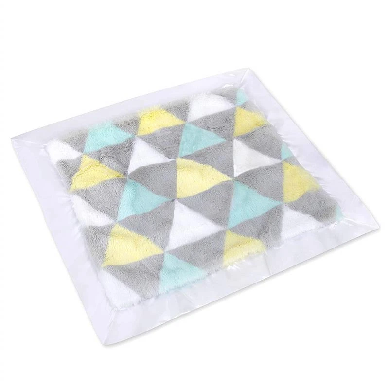 A.D. Sutton - Plush Unisex Triangle Print Blanket With Satin Trim Multi 4 A.D. Sutton - Plush Unisex Triangle Print Blanket With Satin Trim Multi - Image 2