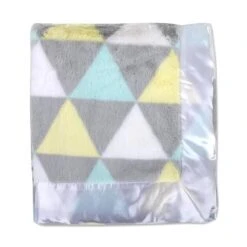 A.D. Sutton - Plush Unisex Triangle Print Blanket With Satin Trim Multi 10 A.D. Sutton - Plush Unisex Triangle Print Blanket With Satin Trim Multi -Macro Baby Store a d sutton plush unisex triangle print blanket with satin trim multi image 5