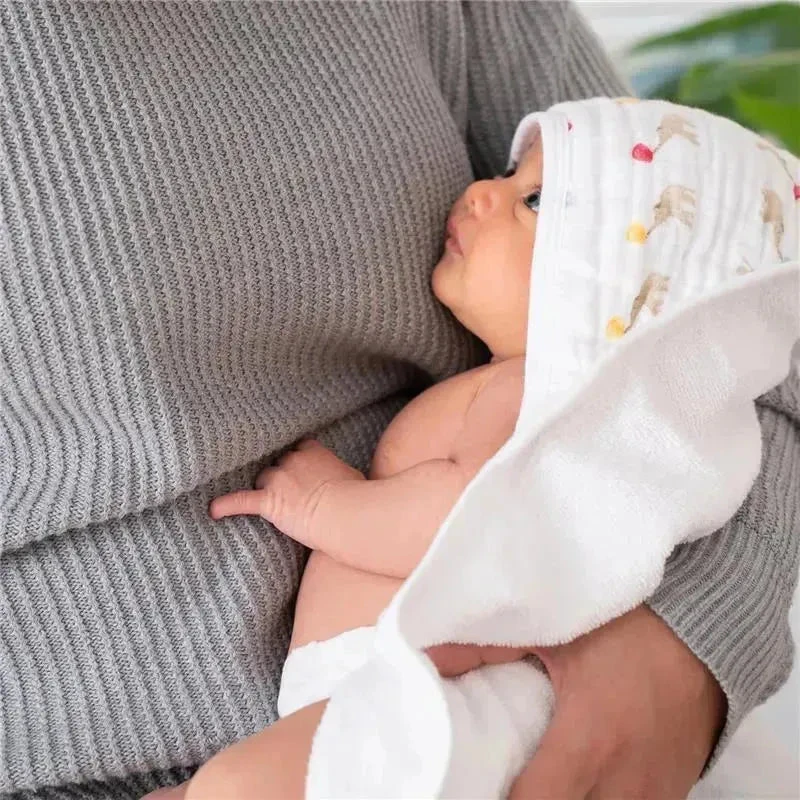 Aden + Anais - 2 Pk Essential Elephant Circus Hooded Baby Bath Towel 6 Aden + Anais - 2 Pk Essential Elephant Circus Hooded Baby Bath Towel - Image 4