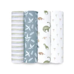 Aden + Anais - 4Pk Essential Dino Jungle Swaddle Blankets