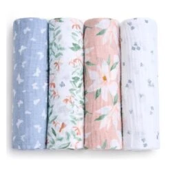 Aden + Anais - 4Pk Essentials Cotton Muslin Swaddle, Butterfly Garden