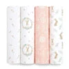 Aden + Anais - 4Pk Muslin Swaddles Blushing Bunnies 2 Aden + Anais - 4Pk Muslin Swaddles Blushing Bunnies -Macro Baby Store aden anais 4pk muslin swaddles blushing bunnies image 1