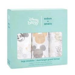 Aden + Anais Disney Cotton Muslin Swaddles Mickey+Minnie 3-Pack 7 Aden + Anais Disney Cotton Muslin Swaddles Mickey+Minnie 3-Pack -Macro Baby Store aden anais disney cotton muslin swaddles mickey minnie 3 pack image 5