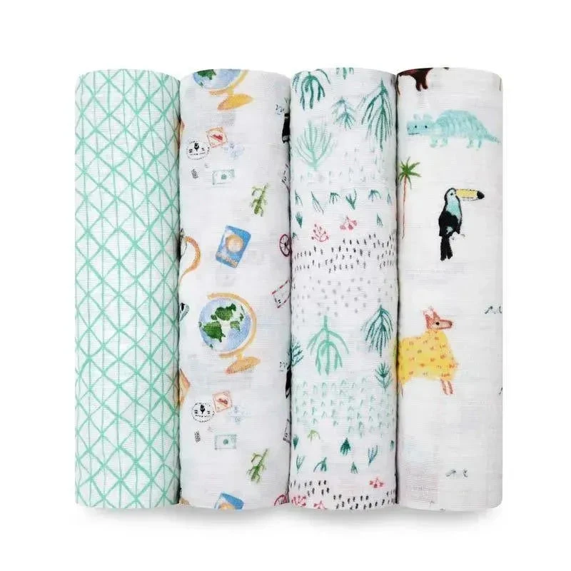 Aden + Anais Swaddles Around The World 4-Pack 3 Aden + Anais Swaddles Around The World 4-Pack