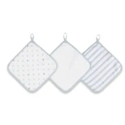 Aden + Anais Washcloth Set In Dove, 3-Pack