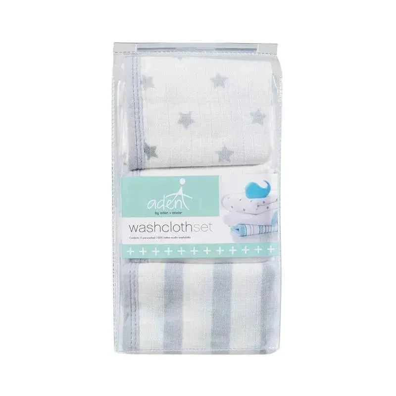 Aden + Anais Washcloth Set In Dove, 3-Pack 4 Aden + Anais Washcloth Set In Dove, 3-Pack - Image 2