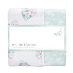 Aden + Anais Aden By Aden - Muslin Blanket, Briar Rose Floral Heart
