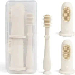Ali + Oli - Baby Finger Toothbrush & Tongue Cleaner Oral Set, Ivory