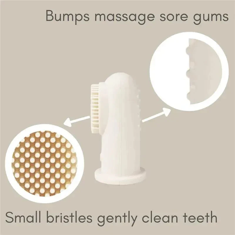 Ali + Oli - Baby Finger Toothbrush & Tongue Cleaner Oral Set, Ivory 5 Ali + Oli - Baby Finger Toothbrush & Tongue Cleaner Oral Set, Ivory - Image 3