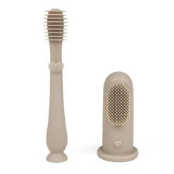 Ali + Oli - Baby Finger Toothbrush & Tongue Cleaner Oral Set, Sand
