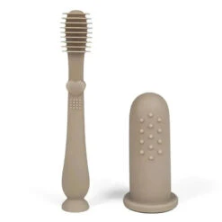 Ali + Oli - Baby Finger Toothbrush & Tongue Cleaner Oral Set, Sand -Macro Baby Store ali oli baby finger toothbrush tongue cleaner oral set sand image 5