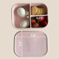 Ali + Oli - Leakproof Silicone Bento Box, Blush -Macro Baby Store ali oli leakproof silicone bento box blush image 15