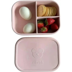 Ali + Oli - Leakproof Silicone Bento Box, Blush -Macro Baby Store ali oli leakproof silicone bento box blush image 5