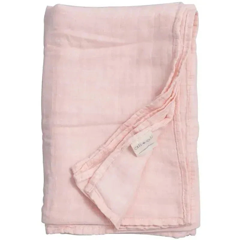 Ali + Oli Muslin Swaddle Blanket (Soft Pink) 4 Ali + Oli Muslin Swaddle Blanket (Soft Pink) - Image 2