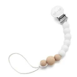 Ali + Oli Pacifier Clip (White Wood)