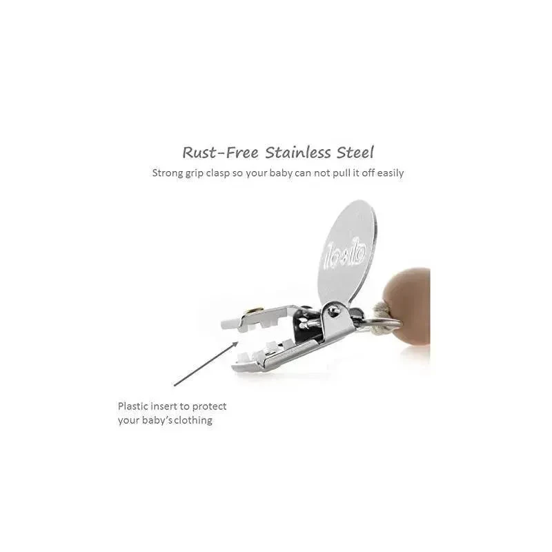 Ali + Oli Pacifier Clip (White Wood) 5 Ali + Oli Pacifier Clip (White Wood) - Image 3