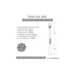 Ali + Oli Pacifier Clip (White Wood) 10 Ali + Oli Pacifier Clip (White Wood) -Macro Baby Store ali oli pacifier clip white wood image 4