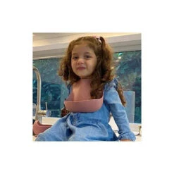 Ali + Oli Silicone Baby Bib Roll Up & Stay Closed (Mauve) -Macro Baby Store ali oli silicone baby bib roll up stay closed mauve image 9