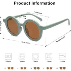 Ali+Oli - SOJOS Cute Round Polarized Sunglasses, UV400 Protection, Mint 10 Ali+Oli - SOJOS Cute Round Polarized Sunglasses, UV400 Protection, Mint -Macro Baby Store ali oli sojos cute round polarized sunglasses uv400 protection mint image 3