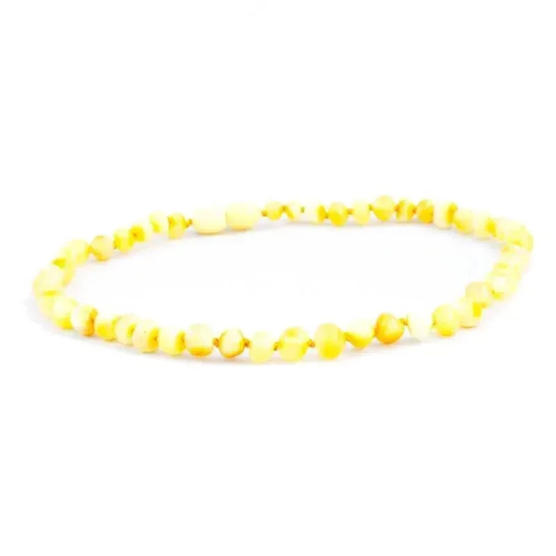 Amber Monkey 12-13 Inch Necklace/Anklet - Milk Baroque 3 Amber Monkey 12-13 Inch Necklace/Anklet - Milk Baroque