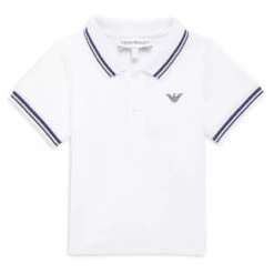Armani - Baby Boy Essential Short Sleeve Polo, White