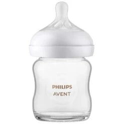 PHILIPS AVENT Avent - 1Pk Glass Natural Baby Bottle With Natural Response Nipple, 4Oz