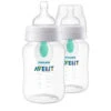 PHILIPS AVENT Avent - 2Pk Anti-Colic Baby Bottle With Airfree Vent, 9Oz, Clear -Macro Baby Store avent 2pk anti colic baby bottle with airfree vent 9oz clear image 1