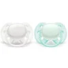PHILIPS AVENT Avent - 2Pk Ultra Soft Pacifier Arctic White & Green, 0/6M -Macro Baby Store avent 2pk ultra soft pacifier arctic white green 0 6m image 1