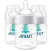 PHILIPS AVENT Avent - 3Pk Anti-Colic Bottle With Airfree Vent, 4Oz, Clear -Macro Baby Store avent anti colic bottle with airfree vent 4oz 3pk clear image 1