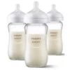 PHILIPS AVENT Avent - 3Pk Glass Natural Baby Bottle With Natural Response Nipple, 8Oz -Macro Baby Store avent glass natural baby bottle with natural response nipple 8oz 3pk image 1