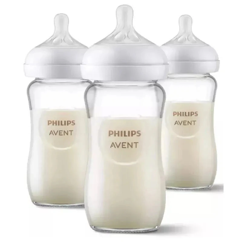 PHILIPS AVENT Avent - 3Pk Glass Natural Baby Bottle With Natural Response Nipple, 8Oz 3 PHILIPS AVENT Avent - 3Pk Glass Natural Baby Bottle With Natural Response Nipple, 8Oz