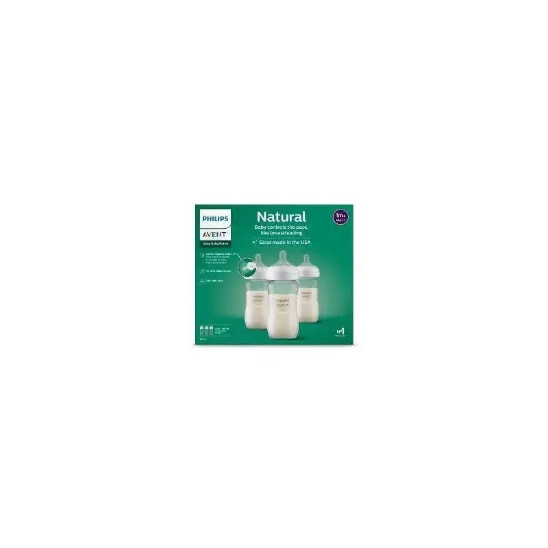 PHILIPS AVENT Avent - 3Pk Glass Natural Baby Bottle With Natural Response Nipple, 8Oz 11 PHILIPS AVENT Avent - 3Pk Glass Natural Baby Bottle With Natural Response Nipple, 8Oz - Image 9