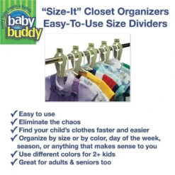 Baby Buddy - 5Pk Size-It Closet Organizers, White -Macro Baby Store baby buddy 5pk size it closet organizers white image 3