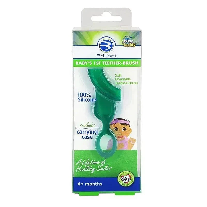 Baby Buddy - Babys 1St Toothbrush With Case, Green 4 Baby Buddy - Babys 1St Toothbrush With Case, Green - Image 2