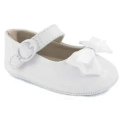 Baby Deer - McKenna Infant Patent Mary Jane Flats With Bows, White
