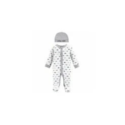 Baby Vision - 2Pc Baby Boy Sleep N Play And Cap Set, Preemie, Mustache