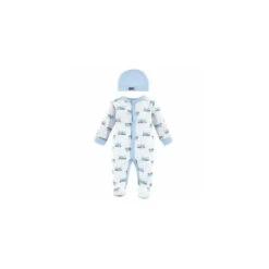 Baby Vision - 2Pk Baby Boy Snap Sleep And Play And Cap Set, Preemie, Train