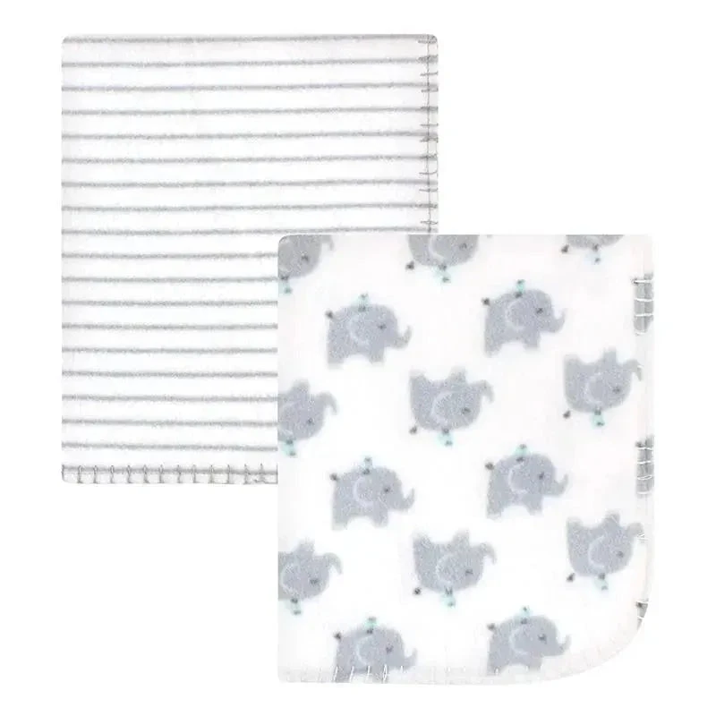 Baby Vision 2Pk Printed Fleece Blanket, Elephants 3 Baby Vision 2Pk Printed Fleece Blanket, Elephants
