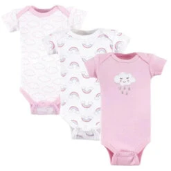 Baby Vision - 3Pc Baby Girl Cotton Bodysuit, Preemie, Cloud