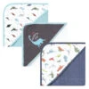 Baby Vision - 3Pk Hudson Baby Cotton Rich Hooded Towels, Dinosaurs