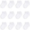 Baby Vision - Baby Girls' Cotton Rich Newborn And Terry Socks, White No-show, 6-12M, 12Pk