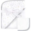 Baby Vision Bath - Print Woven Hooded Towel And Washcloth, Gray Cloud 1 Baby Vision Bath - Print Woven Hooded Towel And Washcloth, Gray Cloud -Macro Baby Store baby vision bath print woven hooded towel and washcloth gray cloud image 1