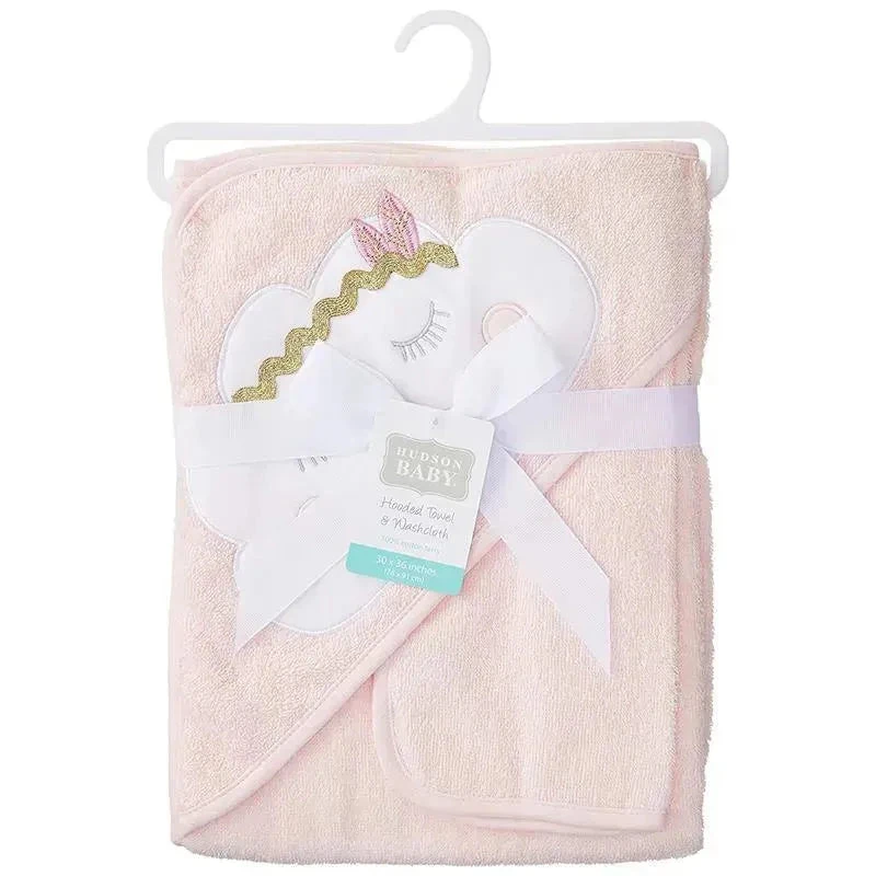 Baby Vision - Hudson Baby Cotton Hooded Towel And Washcloth, Boho Cloud 5 Baby Vision - Hudson Baby Cotton Hooded Towel And Washcloth, Boho Cloud - Image 3